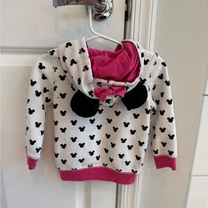 Disney Minnie Mouse Kids Hoodie - White and Pink